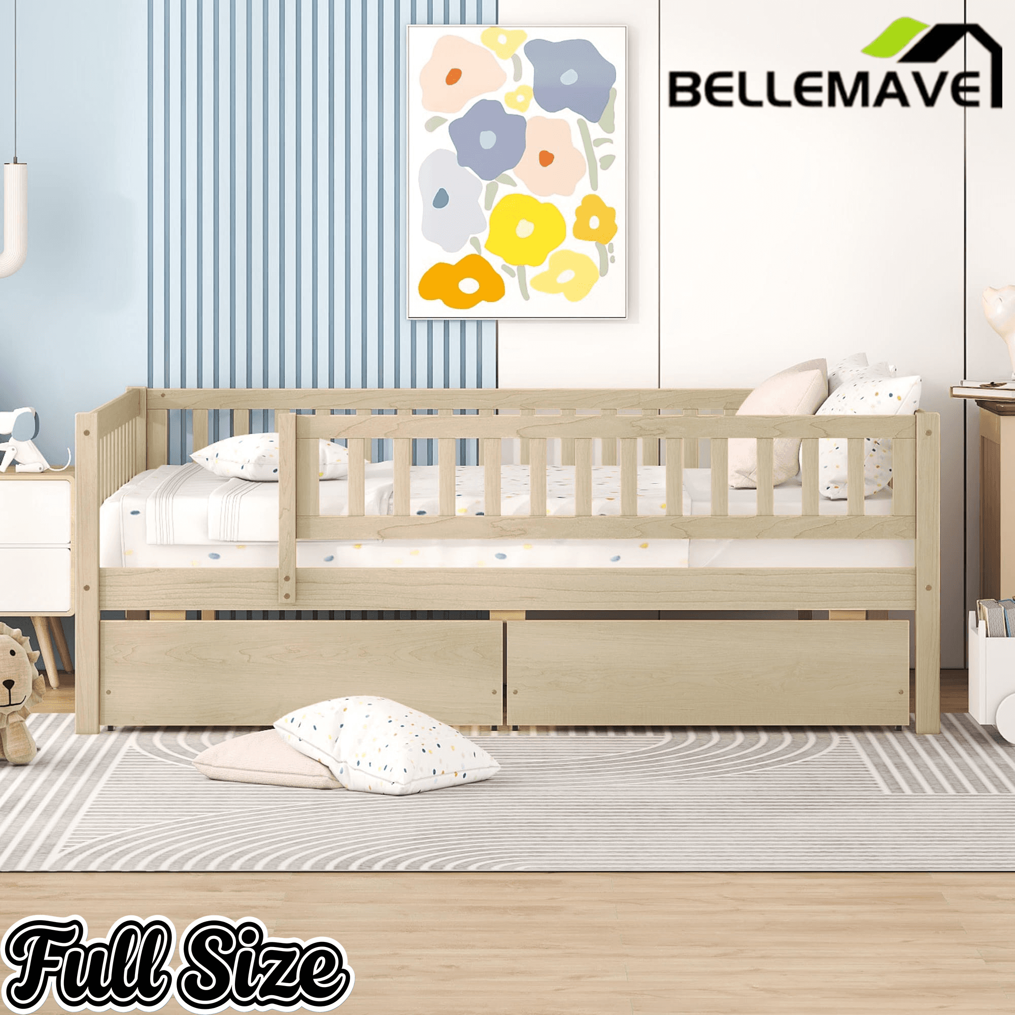Bellemave® Wood Daybed with Two Drawers - Bellemave