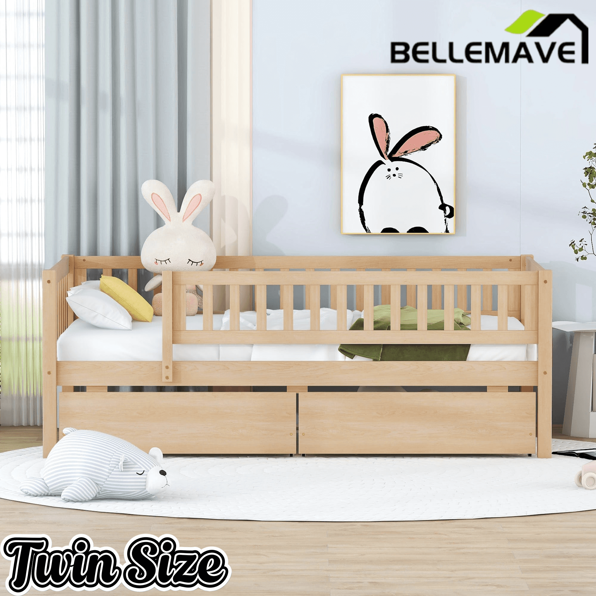 Bellemave® Wood Daybed with Two Drawers - Bellemave