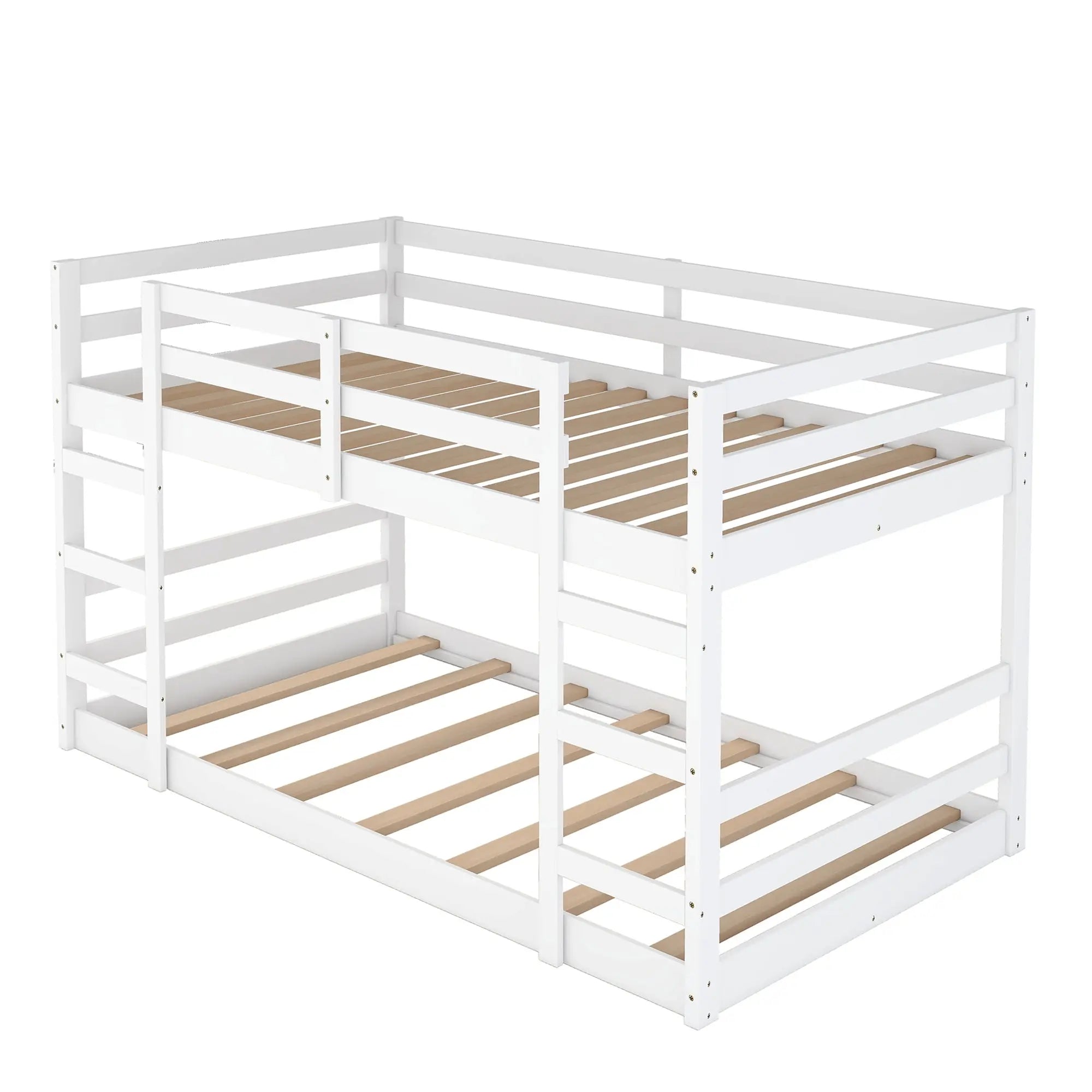 Bellemave® Wood Floor Bunk Bed with Ladder - Bellemave