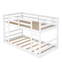 Bellemave® Wood Floor Bunk Bed with Ladder - Bellemave