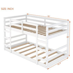 Bellemave® Wood Floor Bunk Bed with Ladder - Bellemave