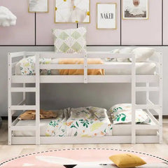 Bellemave® Wood Floor Bunk Bed with Ladder - Bellemave
