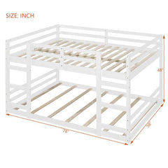 Bellemave® Wood Floor Bunk Bed with Ladder - Bellemave