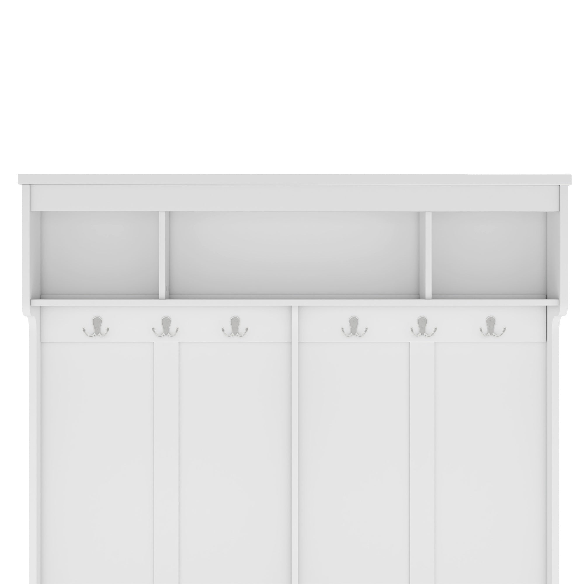 Bellemave® Wood Hall Tree with Bench, Shoe Storage & 6 Hooks – Entryway Mudroom Organizer - Bellemave