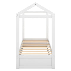 Bellemave® Wood House Bed with Trundle Bed - Bellemave