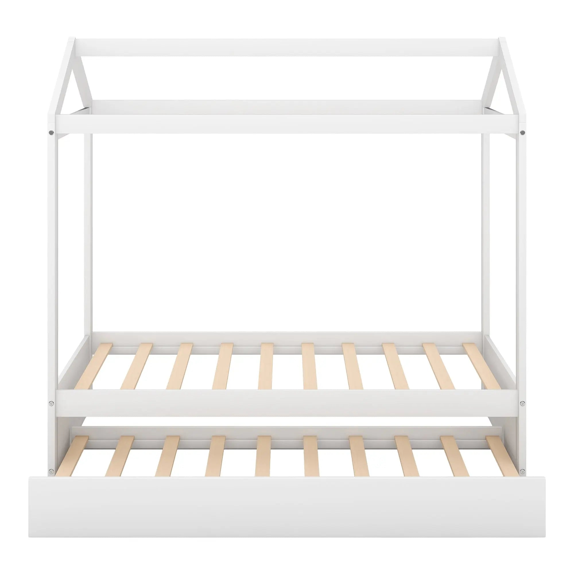 Bellemave® Wood House Bed with Trundle Bed - Bellemave