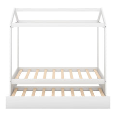 Bellemave® Wood House Bed with Trundle Bed - Bellemave
