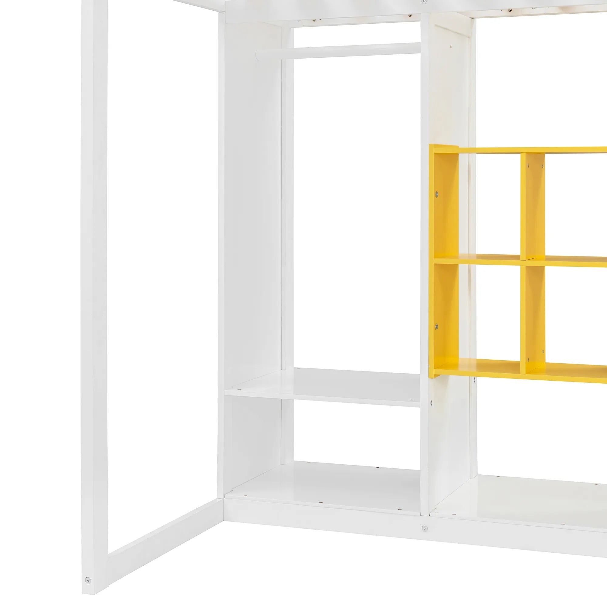 Bellemave® Wood Loft Bed with Wardrobe, Shelves and Cabine - Bellemave