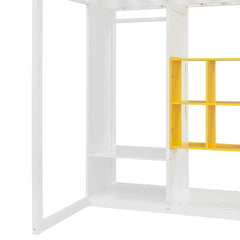Bellemave® Wood Loft Bed with Wardrobe, Shelves and Cabine - Bellemave