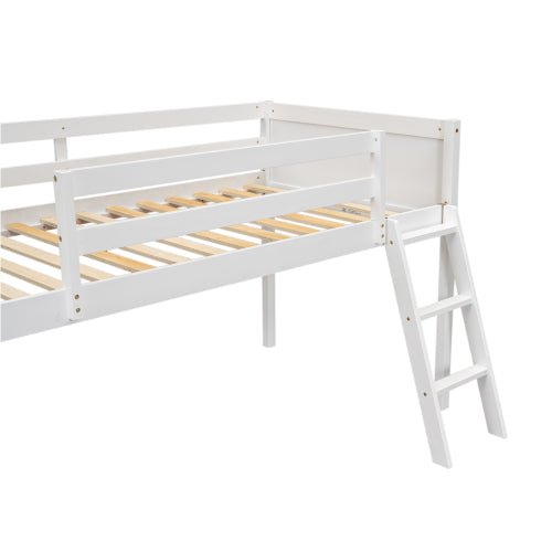 Bellemave® Wood Low Loft Bed with Ladder - Bellemave