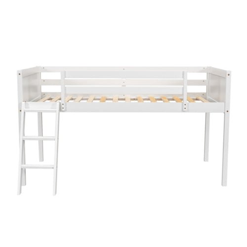 Bellemave® Wood Low Loft Bed with Ladder - Bellemave