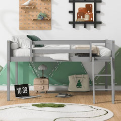 Bellemave® Wood Low Loft Bed with Ladder - Bellemave