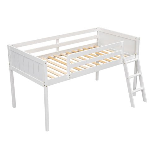 Bellemave® Wood Low Loft Bed with Ladder - Bellemave