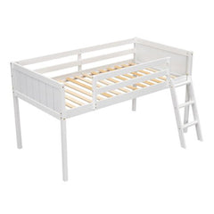 Bellemave® Wood Low Loft Bed with Ladder - Bellemave