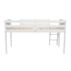 Bellemave® Wood Low Loft Bed with Ladder - Bellemave