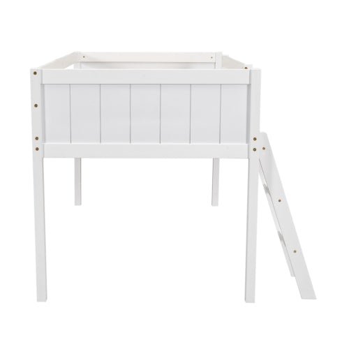 Bellemave® Wood Low Loft Bed with Ladder - Bellemave