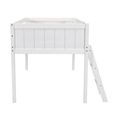 Bellemave® Wood Low Loft Bed with Ladder - Bellemave