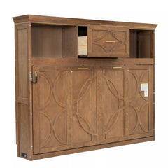 Bellemave® Wood Murphy Bed Frame with Charging Station and Storage Cabinets - Bellemave