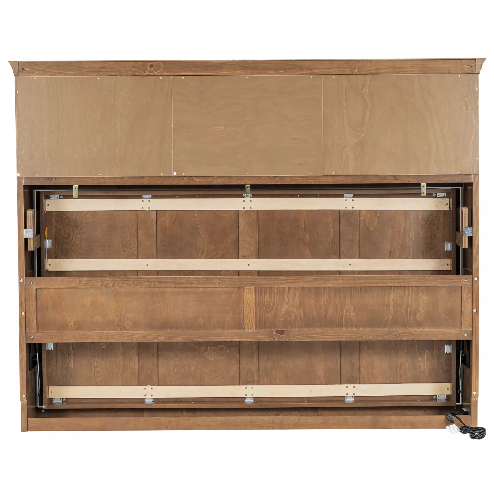 Bellemave® Wood Murphy Bed Frame with Charging Station and Storage Cabinets - Bellemave