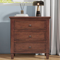 Bellemave® Wood Nightstand with 3 Storage Drawers - Bellemave