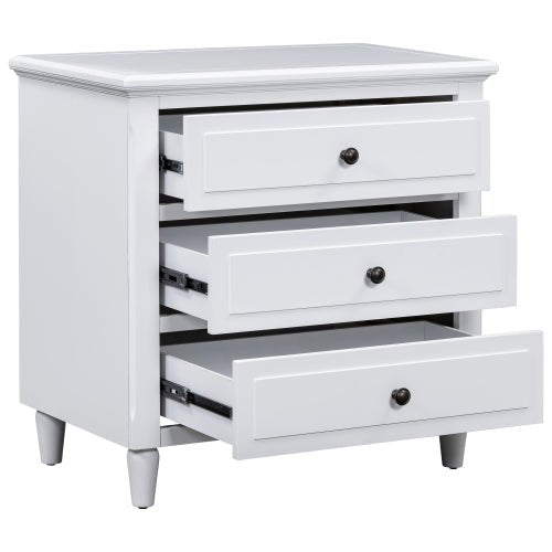 Bellemave® Wood Nightstand with 3 Storage Drawers - Bellemave