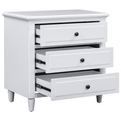 Bellemave® Wood Nightstand with 3 Storage Drawers - Bellemave