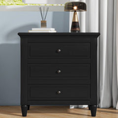 Bellemave® Wood Nightstand with 3 Storage Drawers - Bellemave