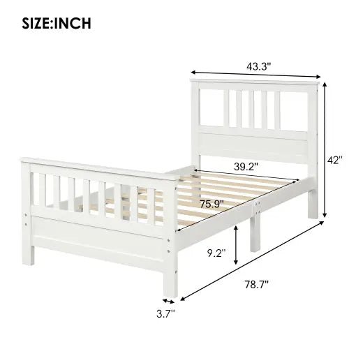 Bellemave® Wood Platform Bed with Headboard and Footboard - Bellemave