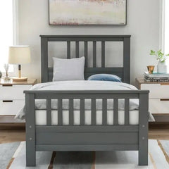 Bellemave® Wood Platform Bed with Headboard and Footboard - Bellemave