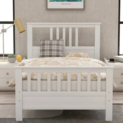 Bellemave® Wood Platform Bed with Headboard and Footboard - Bellemave