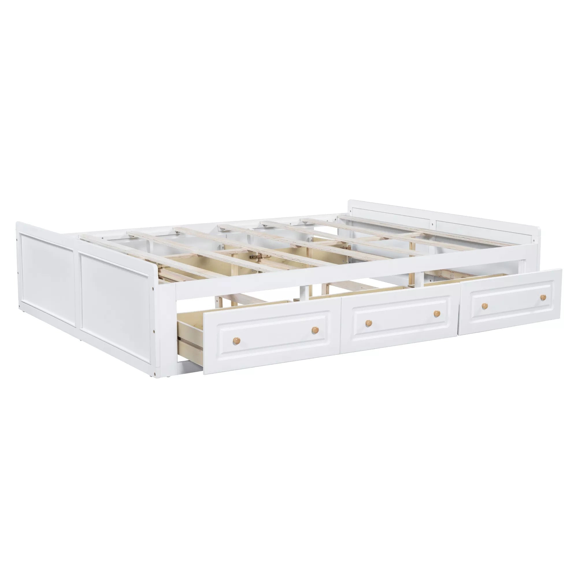 Bellemave® Wood Queen Size Platform Bed Frame with 6 Drawers, Storage Bed Frame Without Headboard for Kids, Teens & Adults - Bellemave