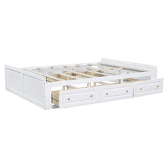 Bellemave® Wood Queen Size Platform Bed Frame with 6 Drawers, Storage Bed Frame Without Headboard for Kids, Teens & Adults - Bellemave