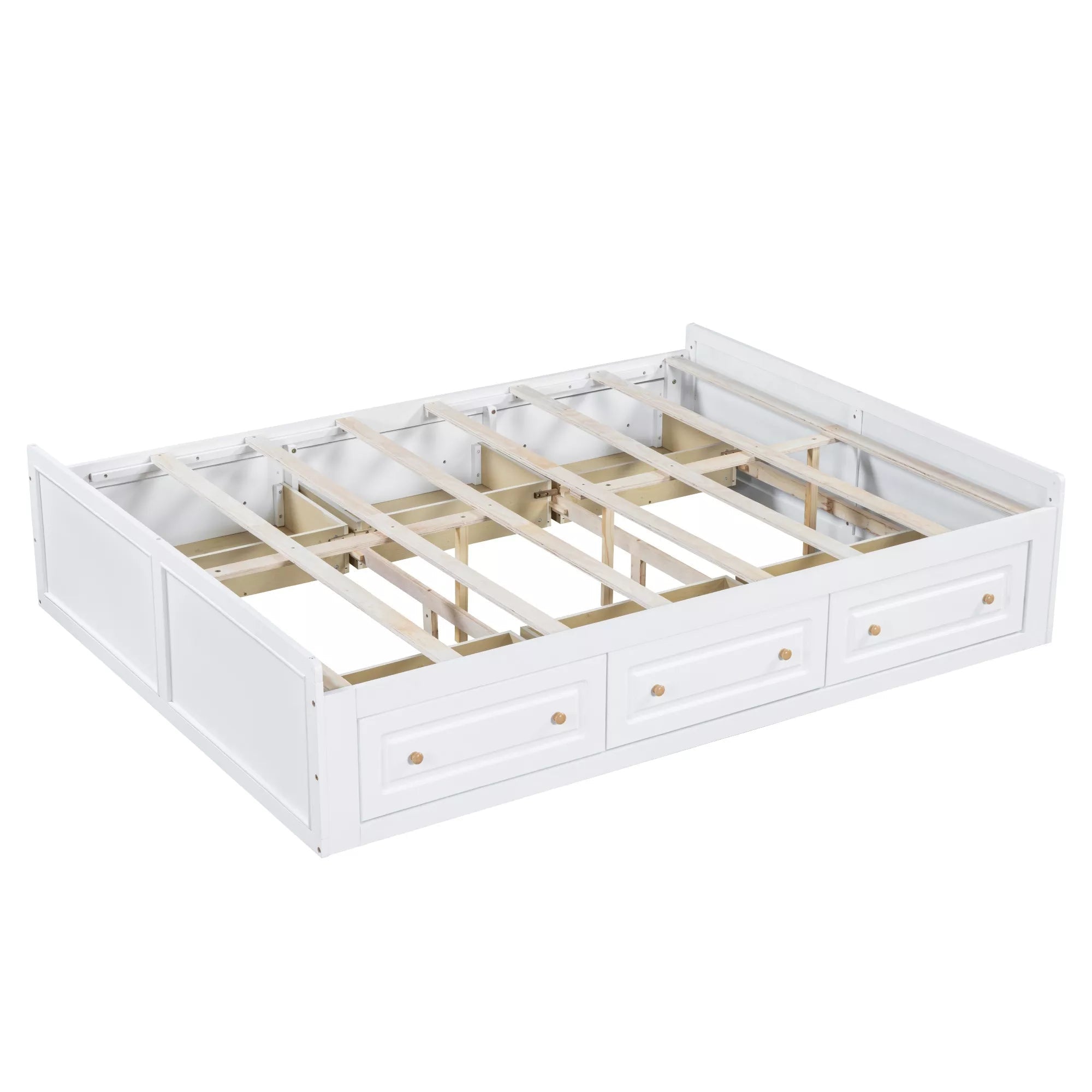 Bellemave® Wood Queen Size Platform Bed Frame with 6 Drawers, Storage Bed Frame Without Headboard for Kids, Teens & Adults - Bellemave