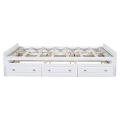 Bellemave® Wood Queen Size Platform Bed Frame with 6 Drawers, Storage Bed Frame Without Headboard for Kids, Teens & Adults - Bellemave