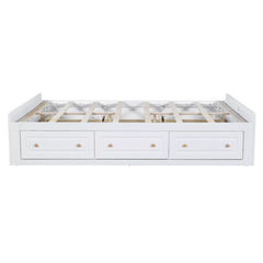 Bellemave® Wood Queen Size Platform Bed Frame with 6 Drawers, Storage Bed Frame Without Headboard for Kids, Teens & Adults - Bellemave