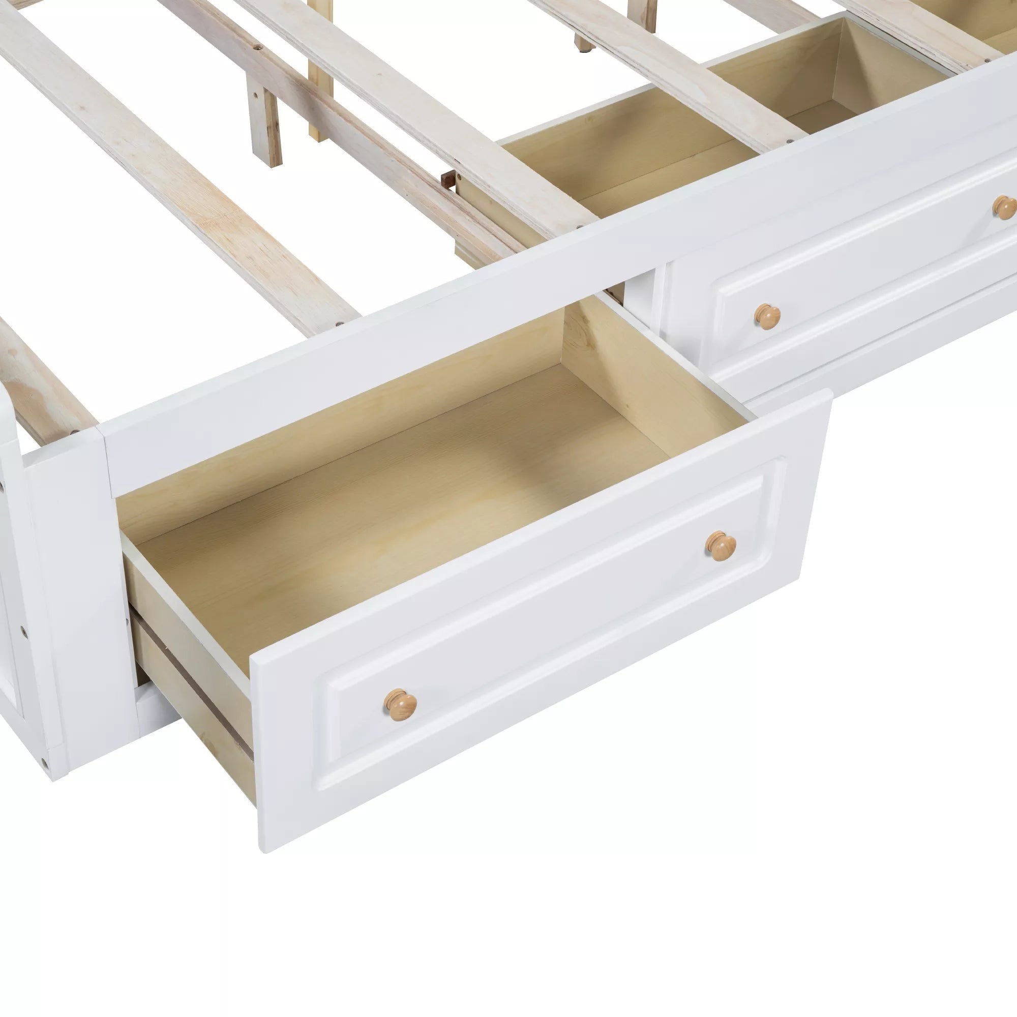 Bellemave® Wood Queen Size Platform Bed Frame with 6 Drawers, Storage Bed Frame Without Headboard for Kids, Teens & Adults - Bellemave