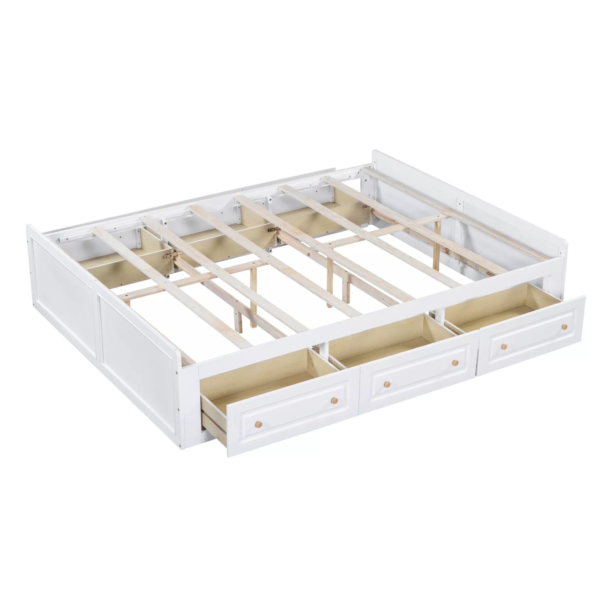Bellemave® Wood Queen Size Platform Bed Frame with 6 Drawers, Storage Bed Frame Without Headboard for Kids, Teens & Adults - Bellemave