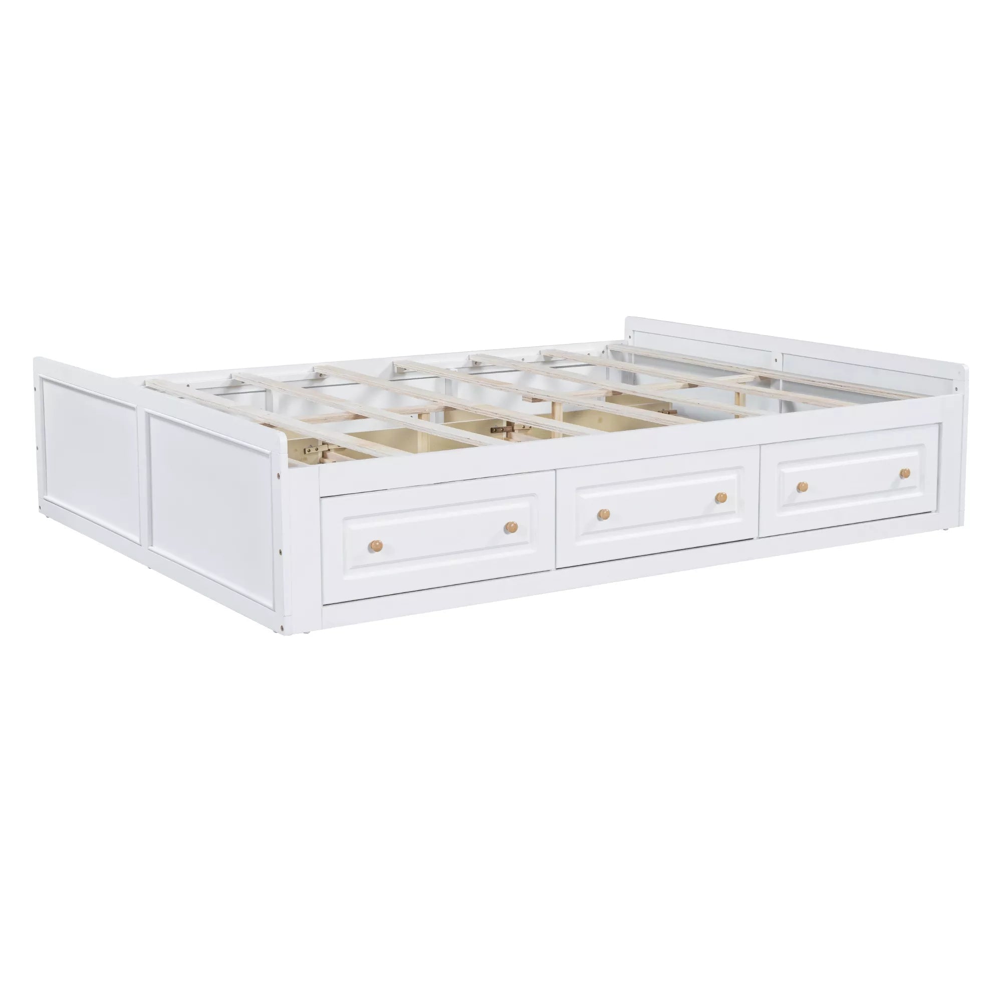 Bellemave® Wood Queen Size Platform Bed Frame with 6 Drawers, Storage Bed Frame Without Headboard for Kids, Teens & Adults - Bellemave