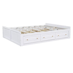 Bellemave® Wood Queen Size Platform Bed Frame with 6 Drawers, Storage Bed Frame Without Headboard for Kids, Teens & Adults - Bellemave