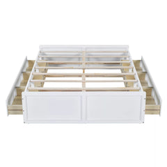 Bellemave® Wood Queen Size Platform Bed Frame with 6 Drawers, Storage Bed Frame Without Headboard for Kids, Teens & Adults - Bellemave