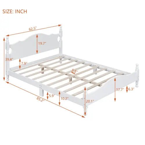 Bellemave® Wood Retro Style Platform Bed with Wooden Slat Support - Bellemave