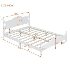 Bellemave® Wood Retro Style Platform Bed with Wooden Slat Support - Bellemave