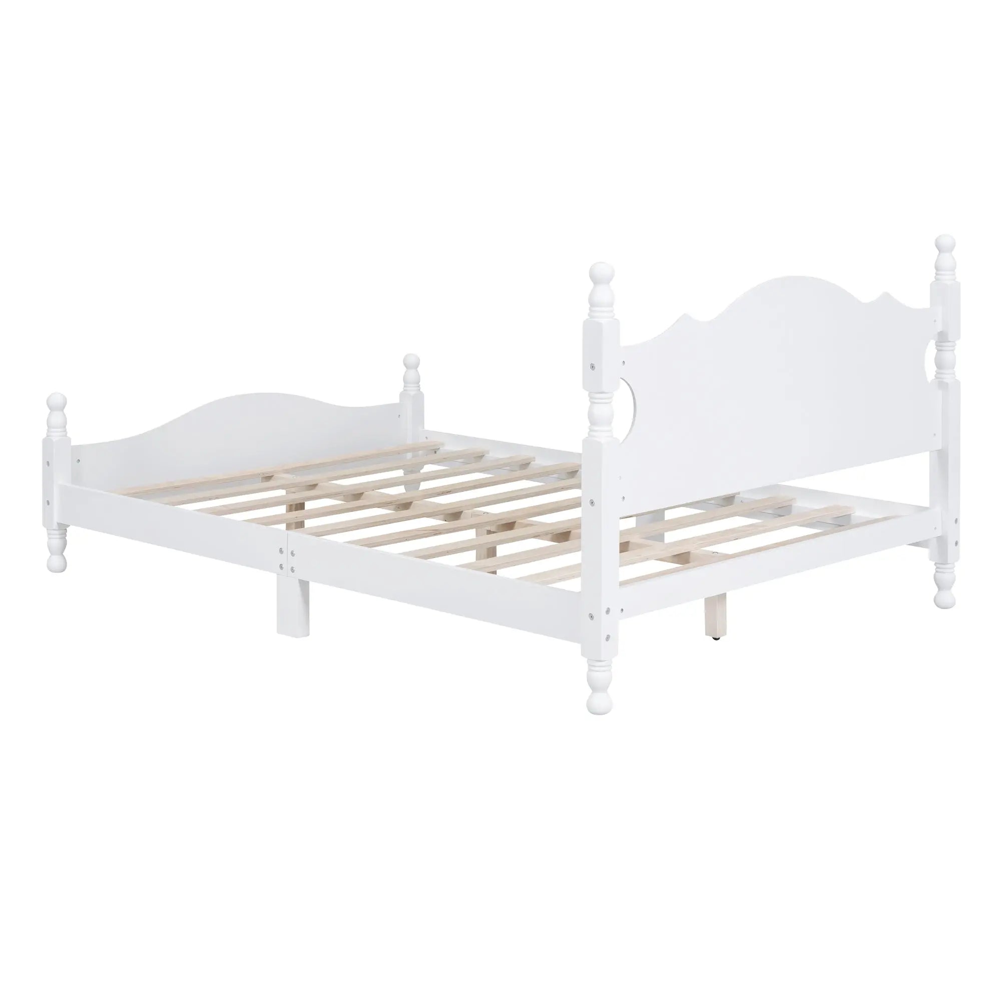 Bellemave® Wood Retro Style Platform Bed with Wooden Slat Support - Bellemave