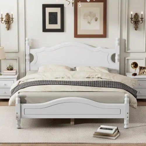 Bellemave® Wood Retro Style Platform Bed with Wooden Slat Support - Bellemave