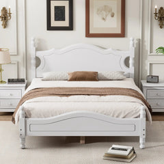 Bellemave® Wood Retro Style Platform Bed with Wooden Slat Support - Bellemave