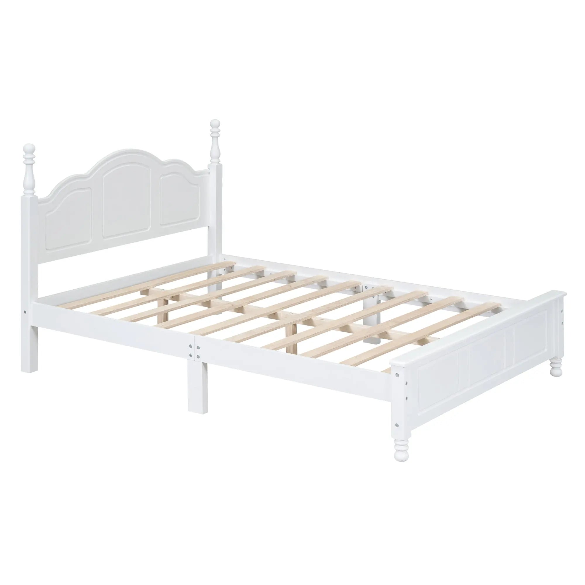Bellemave® Wood Retro Style Platform Bed with Wooden Slat Support - Bellemave