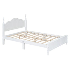 Bellemave® Wood Retro Style Platform Bed with Wooden Slat Support - Bellemave