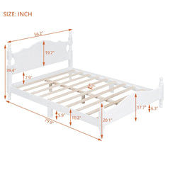 Bellemave® Wood Retro Style Platform Bed with Wooden Slat Support - Bellemave