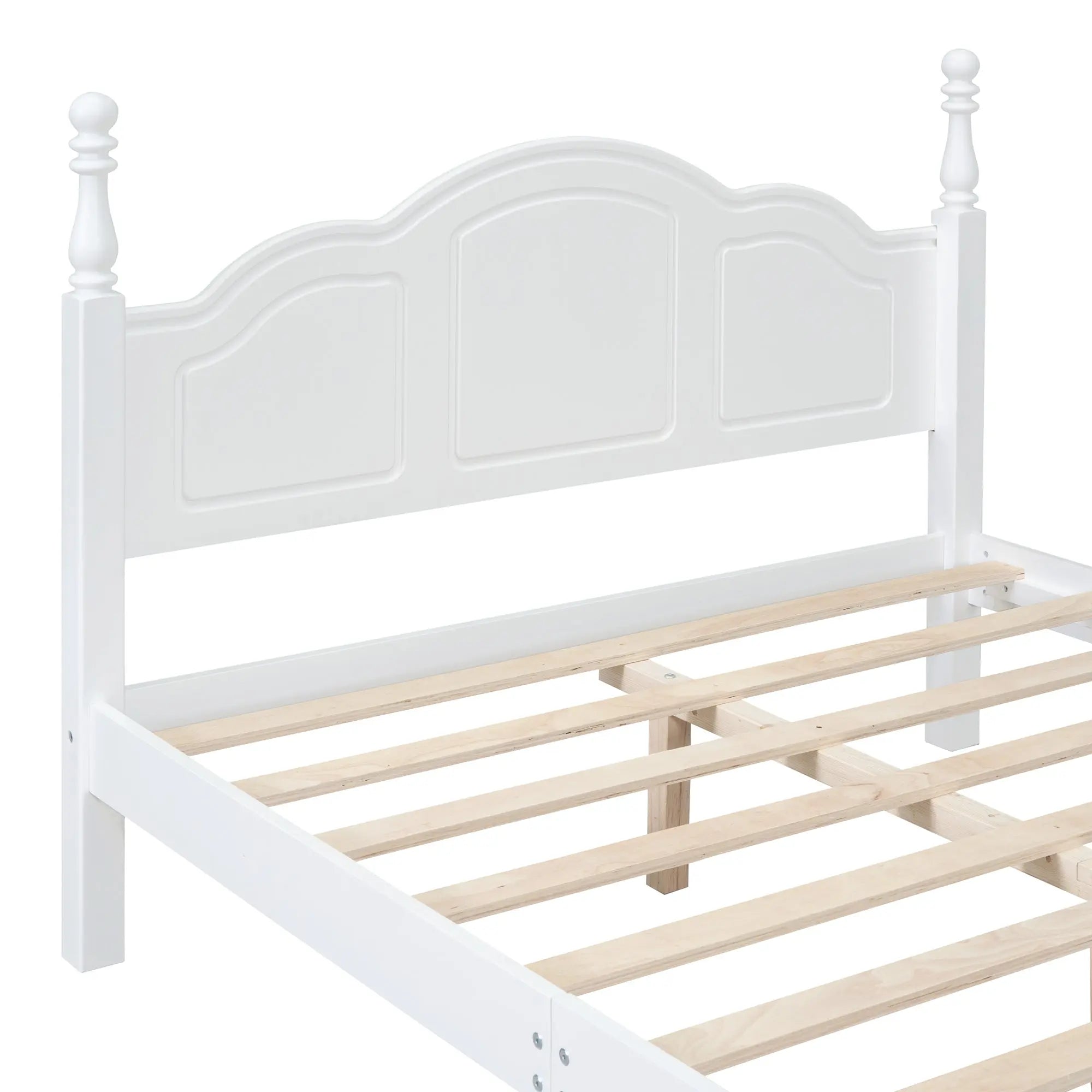 Bellemave® Wood Retro Style Platform Bed with Wooden Slat Support - Bellemave