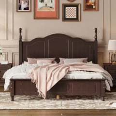 Bellemave® Wood Retro Style Platform Bed with Wooden Slat Support - Bellemave